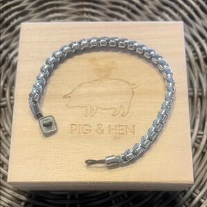 Pig & Hen Silver Bracelet